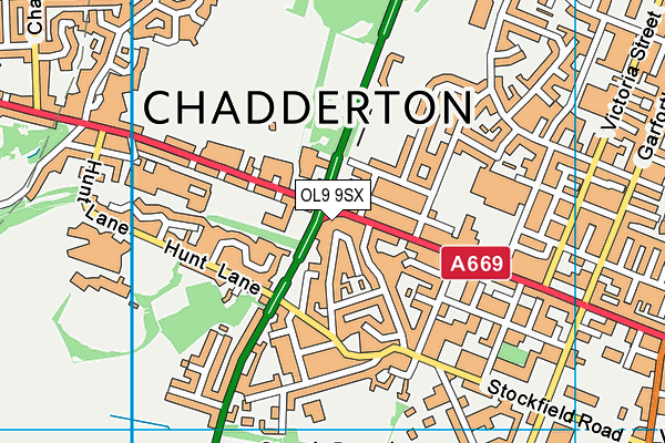 OL9 9SX map - OS VectorMap District (Ordnance Survey)