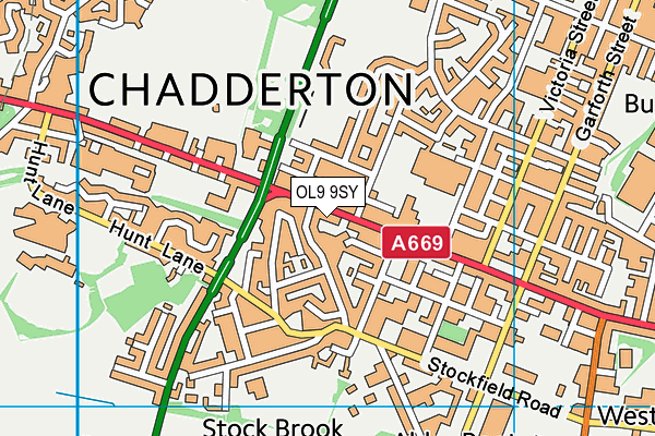 OL9 9SY map - OS VectorMap District (Ordnance Survey)