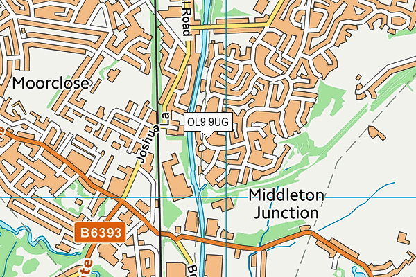 OL9 9UG map - OS VectorMap District (Ordnance Survey)