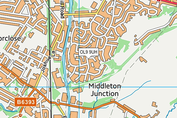 OL9 9UH map - OS VectorMap District (Ordnance Survey)