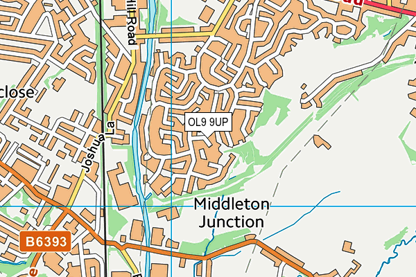 OL9 9UP map - OS VectorMap District (Ordnance Survey)