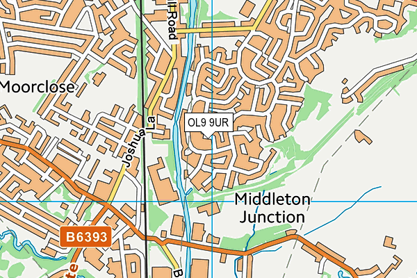 OL9 9UR map - OS VectorMap District (Ordnance Survey)