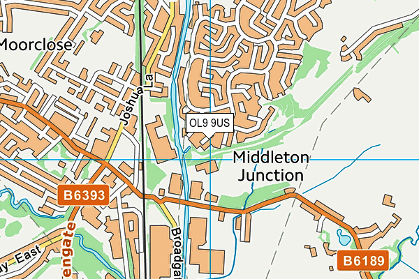 OL9 9US map - OS VectorMap District (Ordnance Survey)