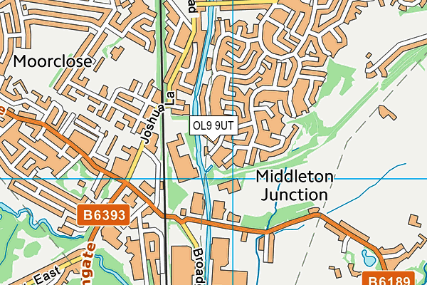 OL9 9UT map - OS VectorMap District (Ordnance Survey)