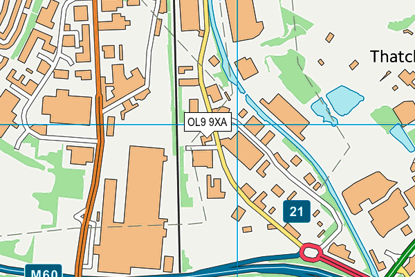 OL9 9XA map - OS VectorMap District (Ordnance Survey)
