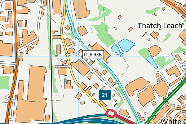 OL9 9XB map - OS VectorMap District (Ordnance Survey)