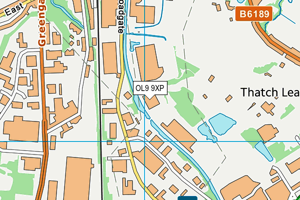 OL9 9XP map - OS VectorMap District (Ordnance Survey)