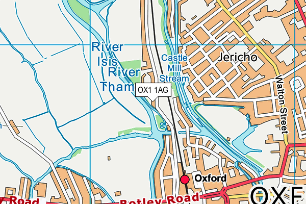OX1 1AG map - OS VectorMap District (Ordnance Survey)