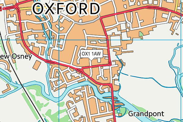 OX1 1AW map - OS VectorMap District (Ordnance Survey)