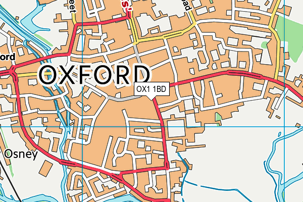 OX1 1BD map - OS VectorMap District (Ordnance Survey)