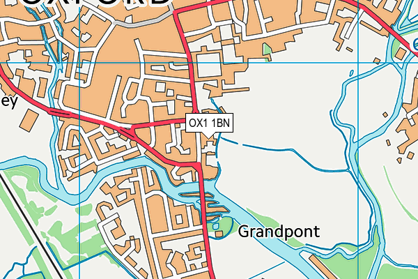 OX1 1BN map - OS VectorMap District (Ordnance Survey)
