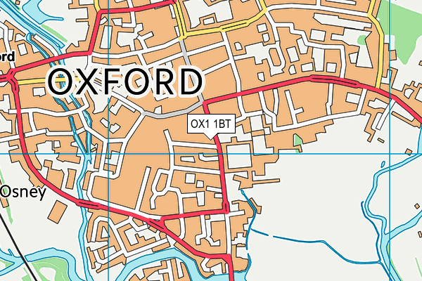 OX1 1BT map - OS VectorMap District (Ordnance Survey)
