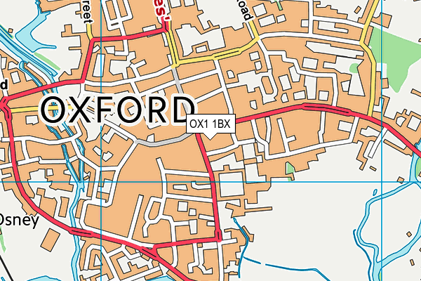OX1 1BX map - OS VectorMap District (Ordnance Survey)