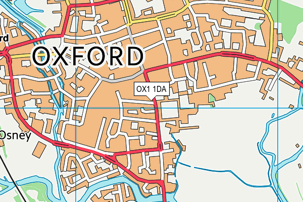 OX1 1DA map - OS VectorMap District (Ordnance Survey)