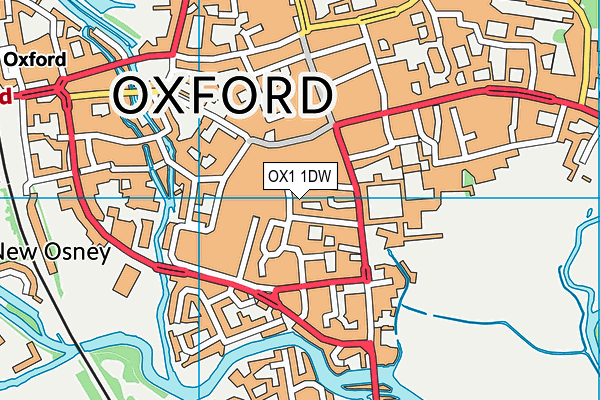 OX1 1DW map - OS VectorMap District (Ordnance Survey)