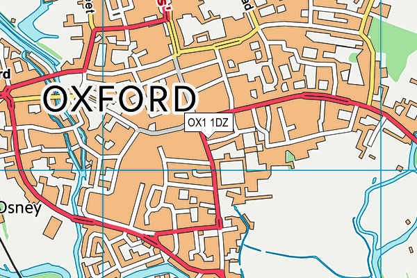 OX1 1DZ map - OS VectorMap District (Ordnance Survey)