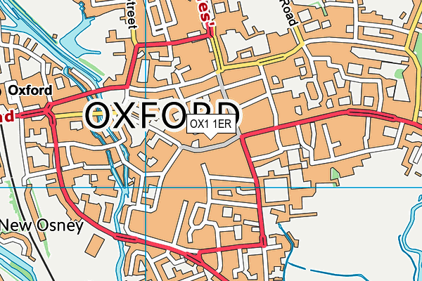 OX1 1ER map - OS VectorMap District (Ordnance Survey)