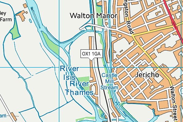OX1 1GA map - OS VectorMap District (Ordnance Survey)