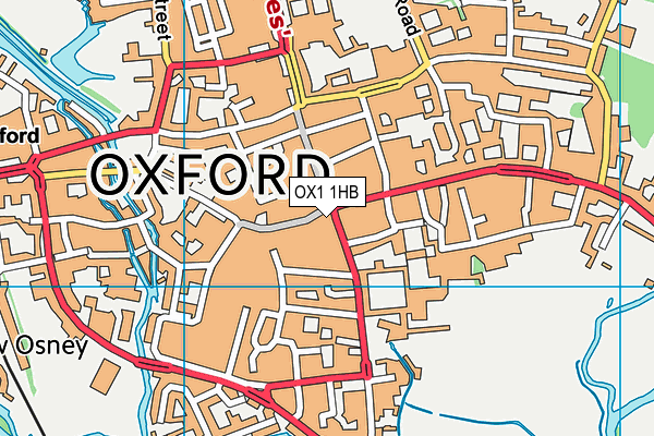 OX1 1HB map - OS VectorMap District (Ordnance Survey)