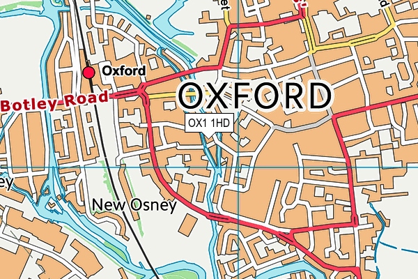 OX1 1HD map - OS VectorMap District (Ordnance Survey)