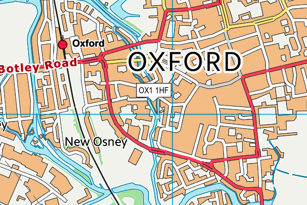 OX1 1HF map - OS VectorMap District (Ordnance Survey)