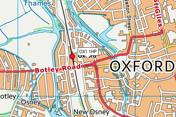 OX1 1HP map - OS VectorMap District (Ordnance Survey)