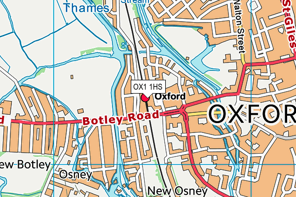 OX1 1HS map - OS VectorMap District (Ordnance Survey)