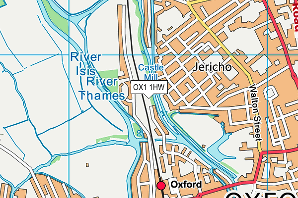 OX1 1HW map - OS VectorMap District (Ordnance Survey)