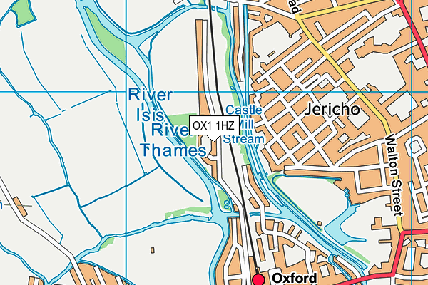 OX1 1HZ map - OS VectorMap District (Ordnance Survey)
