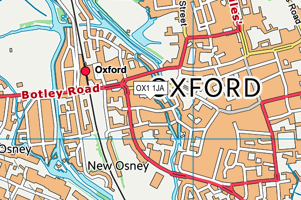 OX1 1JA map - OS VectorMap District (Ordnance Survey)