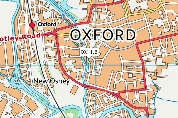 OX1 1JB map - OS VectorMap District (Ordnance Survey)