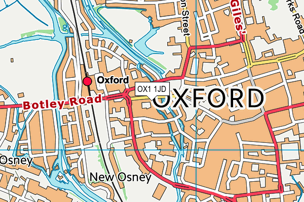 OX1 1JD map - OS VectorMap District (Ordnance Survey)