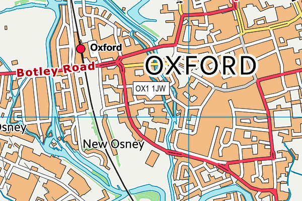 OX1 1JW map - OS VectorMap District (Ordnance Survey)