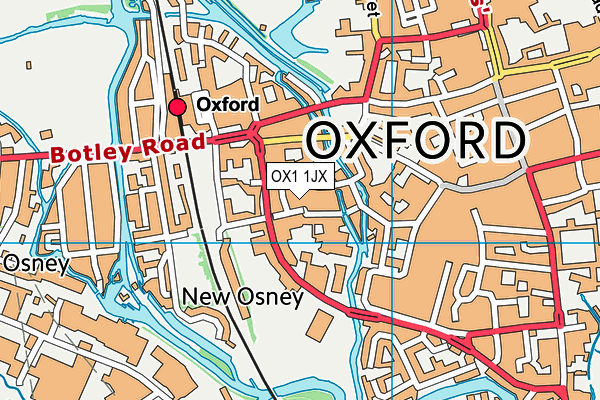 OX1 1JX map - OS VectorMap District (Ordnance Survey)
