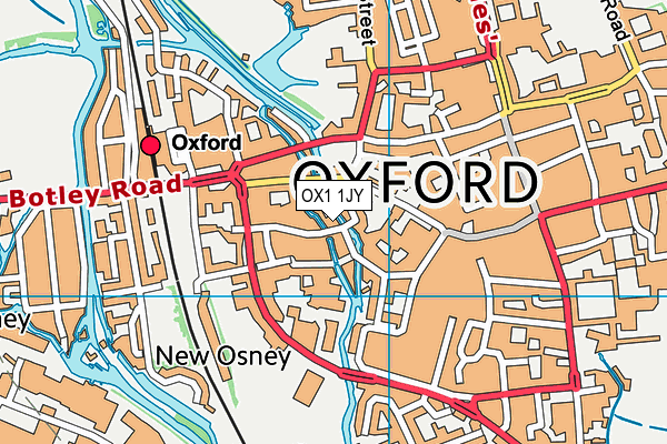OX1 1JY map - OS VectorMap District (Ordnance Survey)