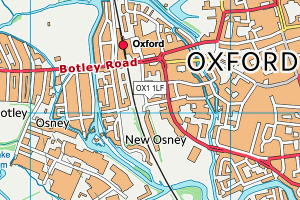 OX1 1LF map - OS VectorMap District (Ordnance Survey)