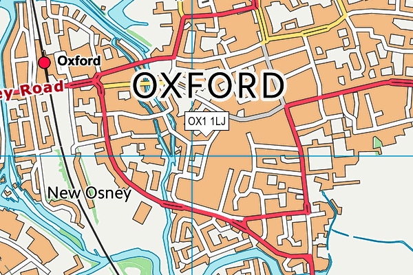 OX1 1LJ map - OS VectorMap District (Ordnance Survey)