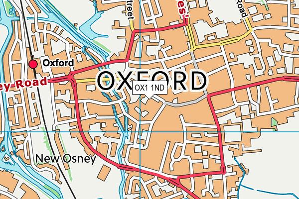 OX1 1ND map - OS VectorMap District (Ordnance Survey)