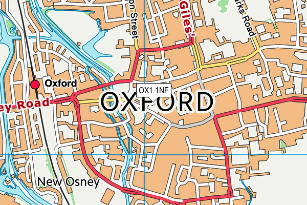 OX1 1NF map - OS VectorMap District (Ordnance Survey)