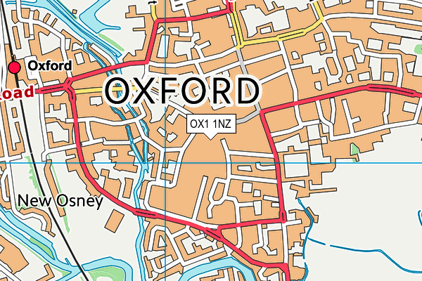 OX1 1NZ map - OS VectorMap District (Ordnance Survey)