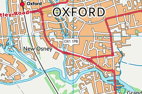 OX1 1PB map - OS VectorMap District (Ordnance Survey)