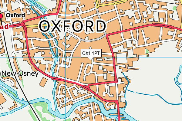 Puregym (Oxford Central) map (OX1 1PT) - OS VectorMap District (Ordnance Survey)
