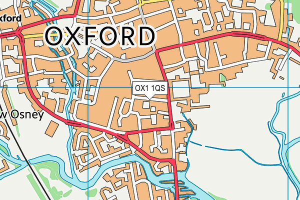 OX1 1QS map - OS VectorMap District (Ordnance Survey)