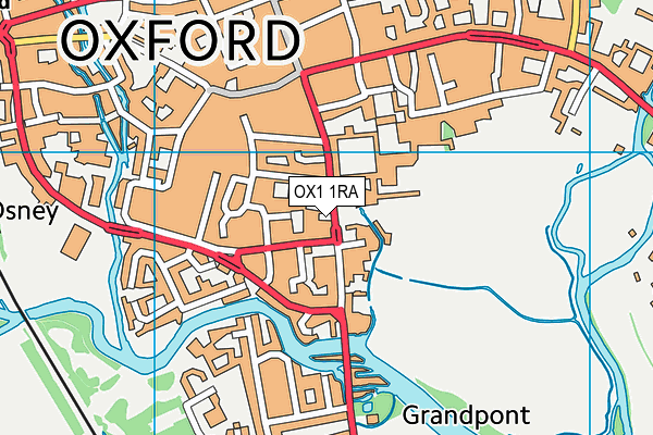 OX1 1RA map - OS VectorMap District (Ordnance Survey)