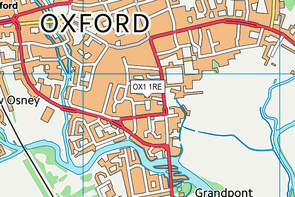OX1 1RE map - OS VectorMap District (Ordnance Survey)