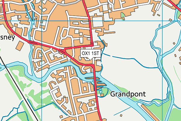 OX1 1ST map - OS VectorMap District (Ordnance Survey)