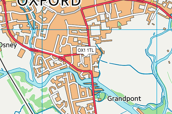 OX1 1TL map - OS VectorMap District (Ordnance Survey)