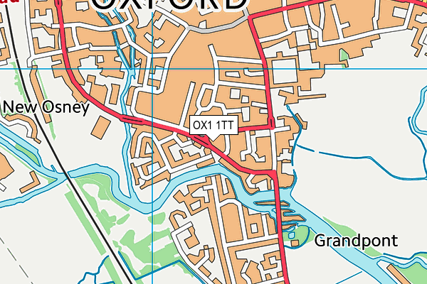 OX1 1TT map - OS VectorMap District (Ordnance Survey)