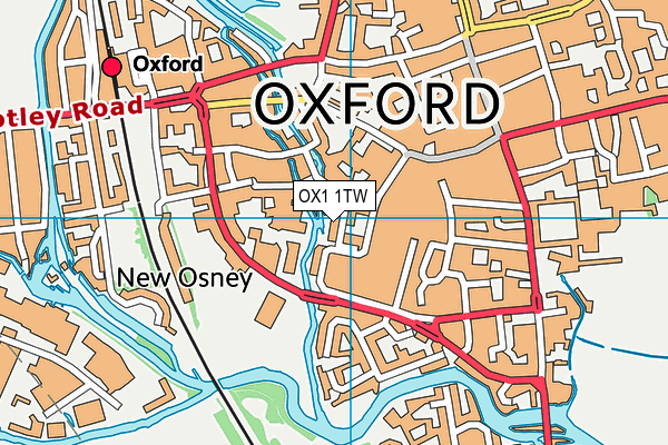 OX1 1TW map - OS VectorMap District (Ordnance Survey)