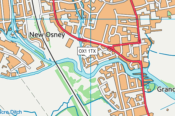 OX1 1TX map - OS VectorMap District (Ordnance Survey)